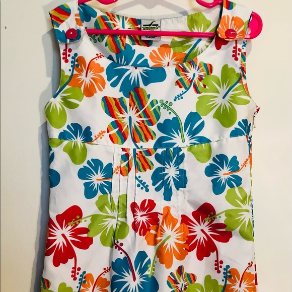 Other - Tropical hibiscus Hawaiian flower dress size Childs 7 vacation, beach summer
